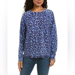 InCashmere 100% Cashmere Ombré Animal Print Sweater Classic Preppy Cozy